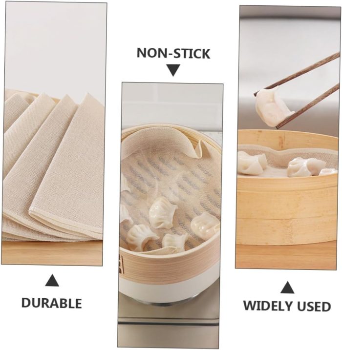 1Set Pure Cotton Steamer Cloths Steamer Mats for Release for Steamed Buns Dumplings Cakes Compatible with Various Pots and Pans - Image 2