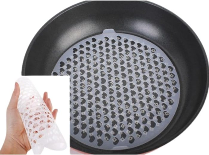 (Set of 2) Kitchen Reusable Nonstick 9-Inch Silicone Sheets, Round Steamer Mesh, Air Fryer Liner, Frying Pan, Dim Sum Pad, Baking Mat, Microwave, Dishwasher & Oven Safe up to 482 °F,