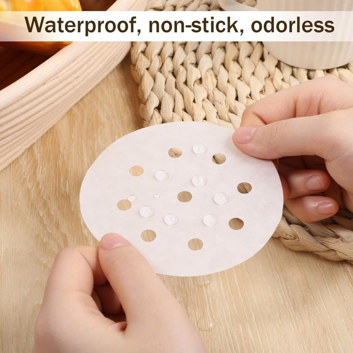 400 Piece 4'' Non-stick Steam Paper Small Bamboo Steamer Liners Round Steamer Basket Liners for Steamed Dumplings Buns Dessert - Image 2